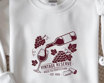 Sudadera de vino Vintage Reserve, añejado a la perfección, viñedo