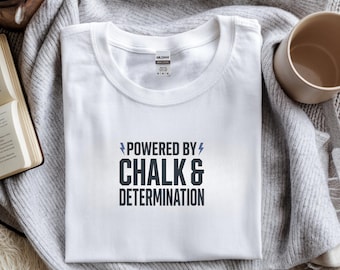 Camiseta de escalada en roca de regalo / Camiseta gráfica de búlder / Ropa de gimnasio con tiza y determinación / Camiseta de escalada en interiores / Camiseta de calentamiento para escaladores