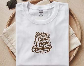 Camiseta de escalada "Lo siento, no puedo" / Camiseta estética de escalada / Camiseta minimalista de búlder / Regalo para escaladores / Gráfico de mosquetón