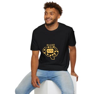 Binary Code Developer Logo T-Shirt | Coding Programmer Tee image 2