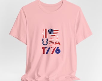 I Heart USA 1776 T-Shirt Patriotic American Flag Graphic Tee