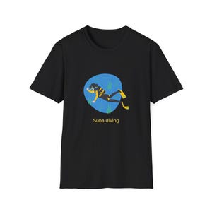 Scuba Diver Illustration T-Shirt | Underwater Snorkel Diver Tee