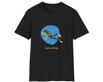 Scuba Diver Illustration T-Shirt | Underwater Snorkel Diver Tee