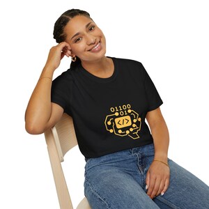 Binary Code Developer Logo T-Shirt | Coding Programmer Tee image 4