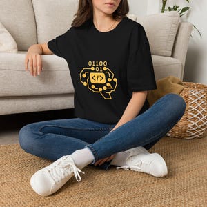 Binary Code Developer Logo T-Shirt | Coding Programmer Tee image 6