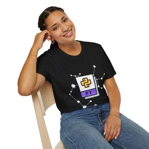 -shirt Constellation avec logo python | Chemise de programmation image 5