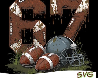 T-shirt graphique Muddy Football numéro 67, cadeau sport (SVG et PNG)