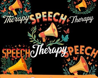 T-shirt d'orthophonie, cadeau SLP, motif floral porte-voix (SVG et PNG)