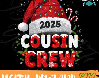 -shirt de Noël Cousin Crew 2025 | Cadeau familial assorti (SVG et PNG)