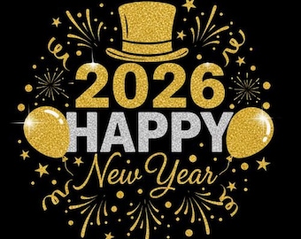Bonne année 2026 T-shirt à paillettes, cadeau de fête, cadeau de fête, t-shirt graphique des fêtes de fin d'année