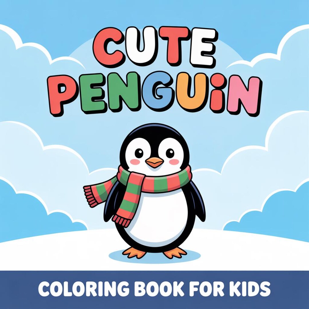 Relieved Penguin Cute Penguin Coloring Book for Kids and Adults| Cute Winter Animal, Fun ...