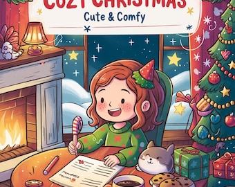 Cozy Christmas Coloring Book – Winter Holiday Girl, 70 Pages (PDF Download)