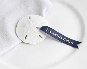 Customizable Real Sand Dollar Place Cards, Coastal Wedding Seating, Personalized Beach Table Decor, Beach Wedding Escort Cards