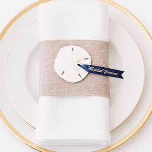 Real Sand Dollar Place Cards, Coastal Wedding Seating, Personalized Beach Table Decor