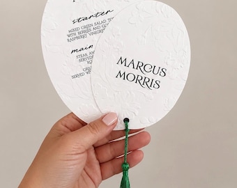 Customizable Printed Oval Wedding Menu Place Card Tassels Embossed Menu Card Napkin Note Set Modern Reception Dinner Menu Bridal Shower Menu