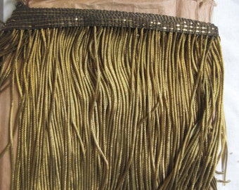 1 yd SPECIAL PRICE Antique Vintage UNUSED French 8" Gold Metallic Bullion Fringe