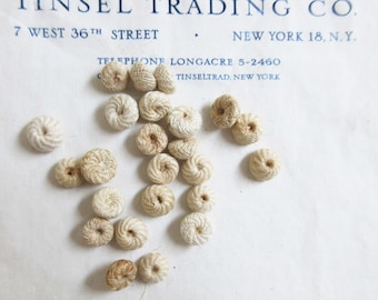 12 pcs Vintage Antique Cream Cotton Victorian Buttons Doll Lingerie 3/8&quot;
