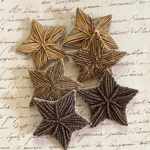 Vintage Metallic Bullion Stars Applique Asst Colors