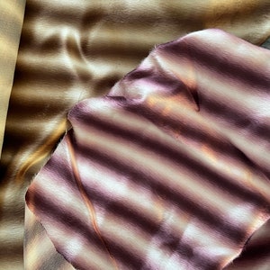 Fantastic Antique Vintage French Fabric Wine Ombre Stripe Furry Victorian