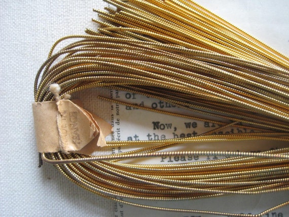 AUTHENTIC FRENCH Vintage Gold Metal Thread Rough Purl Bullion Embroidery