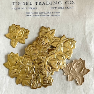 10 pcs Vintage/Antique Gold Flower Dresden Diecut Victorian Scrap