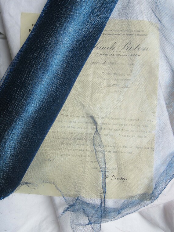 18/" Antique Vintage UNUSED French Copper Metallic Mesh Tricotene Victorian
