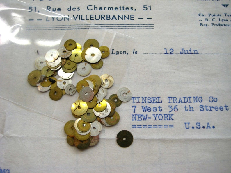 5mm Vintage Antique French Metal Silver Sequins Couture Embroidery Costume
