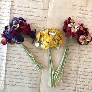 Vintage Velveteen Pansies Millinery UNUSED