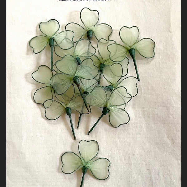 12 pcs Vintage Green St Patrick’s Shamrocks Original Stock
