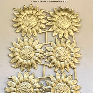 6 Gold Dresden Paper Foil Daisy Sunflower Dresden Diecut Victorian Scrap
