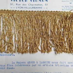 2 yds French 3&quot;  Rayon w/ Metallic Chainette Fringe Trim Costume 3 Colors Available