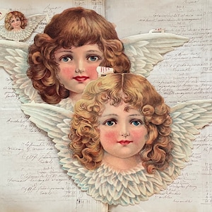 RARE Amazing 1890s Angel Antique Vintage German Diecut Victorian Scrap ...