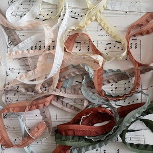 1 Yard Ruffle Mokuba Ribbon  Lots of Colors 1/2&quot;