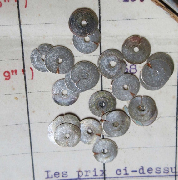 5mm Vintage Antique French Metal Silver Sequins Couture Embroidery Costume