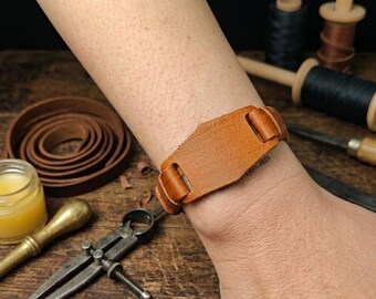 Minimalist Wide Wristband, Rustic Cuff Bracelet, Unisex Casual Jewelry,
