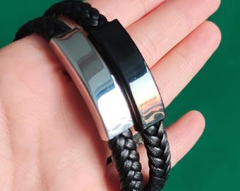 Couples Matching Bracelets, His and Hers Braided Wristband