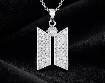 Op Kpop geïnspireerde kristallen staafketting – minimalistische roestvrijstalen hanger