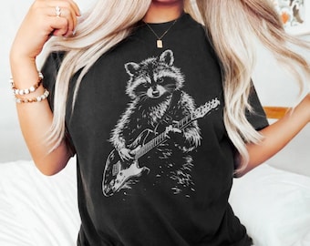 Koszulka z bujanym szopem grającym na gitarze, zabawny prezent dla miłośnika muzyki, uroczy szopowy gitarzysta z grafiką, koszulka unisex