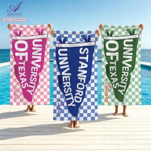 Personalized Triangle Pennant Beach Towel,Custom Campus Name Bath Towel,Campus Pool Towel,2026 Student Graduation Gift,Graduation Party Gift
