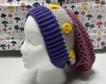 Bonnet souple au crochet inspiré de Susie Deltarune