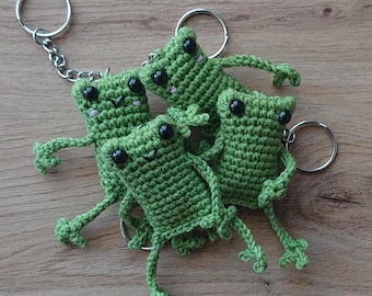 Crochet Leggy Froggy Amigurumi, Bag Charm Handmade Frog Keyring