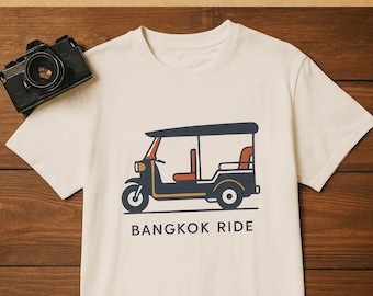 Camiseta gráfica de Bangkok Tuk-Tuk, camiseta retro de viaje a Tailandia