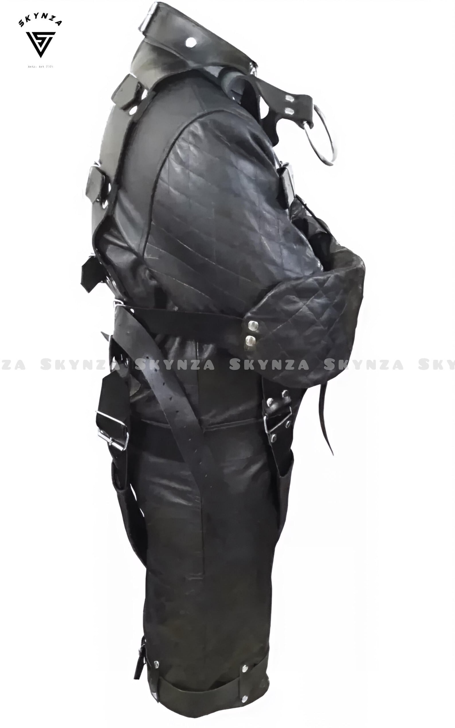 Restraint Jacket Black Leather Straitjacket – Full Restraint Bondage Jacket With Straps ...