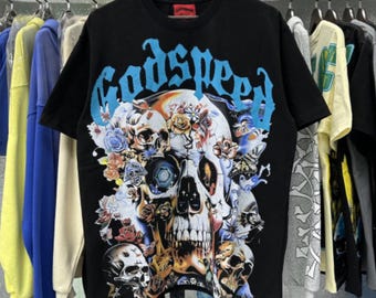 Camiseta Godspeed / Camiseta de estilo urbano de carreras / Camiseta gráfica unisex oversize / Camiseta de algodón minimalista estética