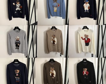 Bären Motiv Strickpullover | Lässiger Winter Pullover | Gemütlicher Grafik Pullover | Streetwear-Stil