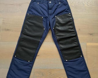 Unisex Navy Carpenter Hose | Streetwear Hose aus Nylon & Kunstleder
