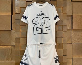 Witte set T-shirt en shorts van mesh | Ademende tweedelige zomeroutfit