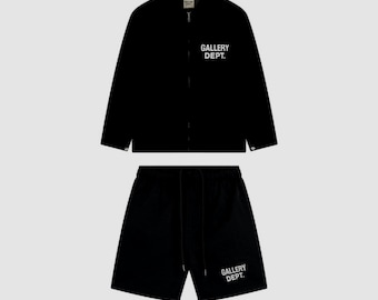 Conjunto de chándal negro con chaqueta y pantalones cortos de Gallery Dept. – Conjunto de ropa urbana