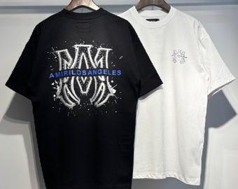 Amiri Logo-Print Baumwoll T-Shirt | Black & White Luxus Streetwear Tee