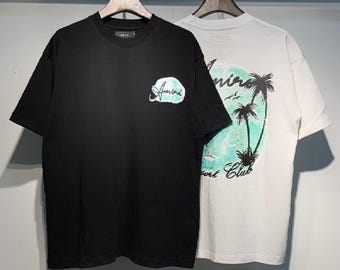 Paradise Airbrush Graphic T-Shirt | Luxury Logo Print Streetwear Tee